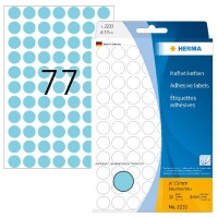 Herma Farbpunkte permanent haftend Ø 13 mm blau 2464 Etik. Handbeschriftung