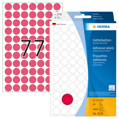 Herma BÜROPACK. VIELZWECKETIK. LEUCHTROT Ø13