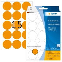 Herma Farbpunkte permanent haftend Ø 32 mm leuchtorange 360 Etik. Handbeschriftung