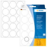 Herma Verschlussetiketten Folie stark haftend Ø 32 mm transparent 240 Etik. Handbeschriftung