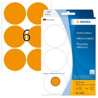 Herma Farbpunkte permanent haftend Ø 50 mm leuchtorange 144 Etik. Handbeschriftung