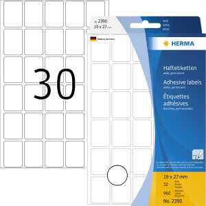 Herma Vielzwecketiketten permanent 19 x 27 mm weiss 32 Bl 960 Etik.