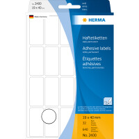 Herma Vielzwecketiketten permanent haftend 19 x 40 mm weiss 32 Bl 640 Etik. Handbeschriftung