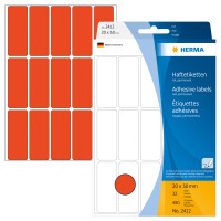 Herma Vielzwecketiketten permanent haftend 20 x 50 mm rot 32 Bl 480 Etik. Handbeschriftung