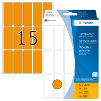 Herma Vielzwecketiketten permanent haftend 20 x 50 mm leuchtorange 24 Bl 360 Etik. Handbeschriftung