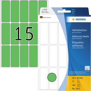 Herma Vielzwecketiketten permanent 20 x 50 mm grün 32 Bl 480 Etik.