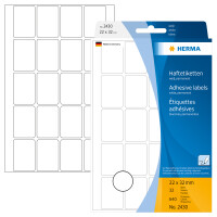 Herma Vielzwecketiketten permanent haftend 22 x 32 mm weiss 32 Bl 640 Etik. Handbeschriftung