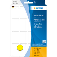 Herma Vielzwecketiketten permanent haftend 25 x 40 mm gelb 32 Bl 512 Etik. Handbeschriftung