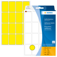 Herma Vielzwecketiketten permanent haftend 25 x 40 mm gelb 32 Bl 512 Etik. Handbeschriftung