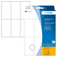 Herma Vielzwecketiketten permanent haftend 34 x 67 mm weiss 32 Bl 192 Etik. Handbeschriftung