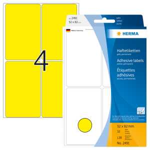 Herma Vielzwecketiketten permanent 52 x 82 mm gelb 32 Bl 128 Etik.