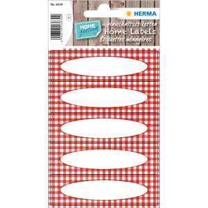 Küchenetiketten Vichy-Karo rot