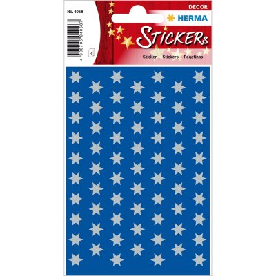 Herma Sticker DECOR Weihnachten Sterne silber Ø 8 mm 3 Bl