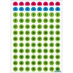 Zahlen Ø 8 mm 1-160 Papier farbig sortiert schwarz...