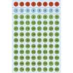 Zahlen Ø 8 mm 1-160 Papier farbig sortiert schwarz 6 Bl.