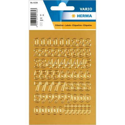 Herma VARIO ZAHLEN 0-9, GOLDFOLIE 12 mm