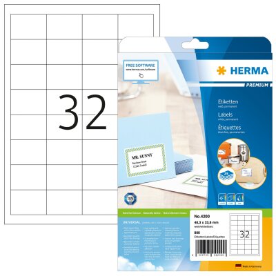 Herma PREMIUM ETIKETTEN A4 25 48,3x33,8