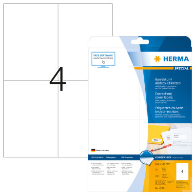 Herma KORREKTURETIKETTEN A4 25 105x148