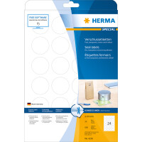 Herma Verschlussetiketten Folie stark haftend Ø 40 mm transparent 600 Etik. LaserCopy