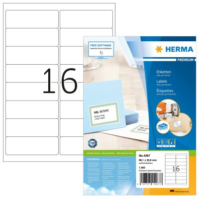 Herma PREMIUM ADRESSETIKETTEN A4 100 99,1x33,8