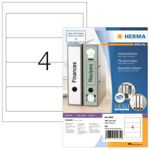 Herma Ordnerrückenschilder permanent 192 x 61 mm weiss 100 Bl 400 Etik