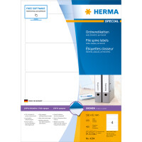 Herma Ordnerrückenschilder permanent haftend 192 x 61 mm weiss 100 Bl 400 Etik. LaserInkCopy