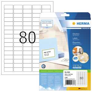 Herma Etiketten permanent 35,6 x 16,9 mm weiss PREMIUM 25 Bl 2000 Etik