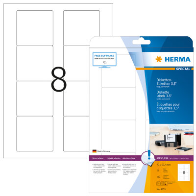 Herma DISKETTENETIKETTEN 3,5 A4 25 70x67,7