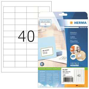 Herma Etiketten permanent 48,5 x 25,4 mm weiss PREMIUM 25 Bl 1000 Etik