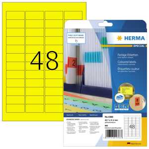Herma Etiketten ablösbar 45,7 x 21,2 mm gelb 20 Bl 960 Etik.