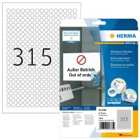 Herma ABLÖSBARE ETIKETTEN A4 25 Ø 10 RUND