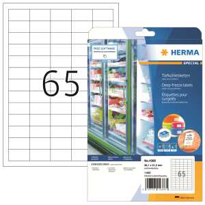 Tiefkühletiketten permanent 38,1 x 21,2 mm weiss 25 Bl 1625 Etik.