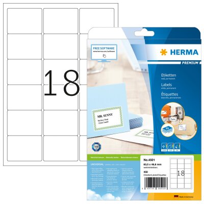 Herma PREMIUM ETIKETTEN A4 25 63,5x46,6