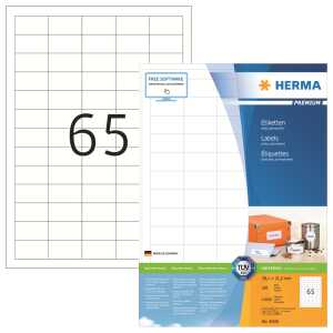 Herma Etiketten permanent 38,1 x 21,2 mm weiss 200 Bl 16000 Etik.