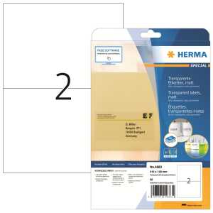 Herma Etiketten permanent 210 x 148 mm Folie transparent 25 Bl 50 Etik