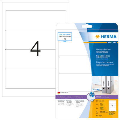 Herma ORDNERETIKETTEN INKJET A4 25 192x61