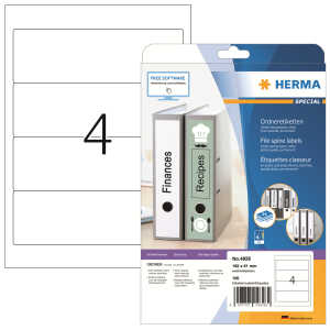 Ordnerrückenschilder 192 x 61 mm weiss 25 Bl 100 Etik. 4008705048262