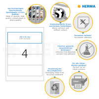 Herma Ordnerrückenschilder permanent haftend 192 x 61 mm weiss 25 Bl 100 Etik. Inkjet