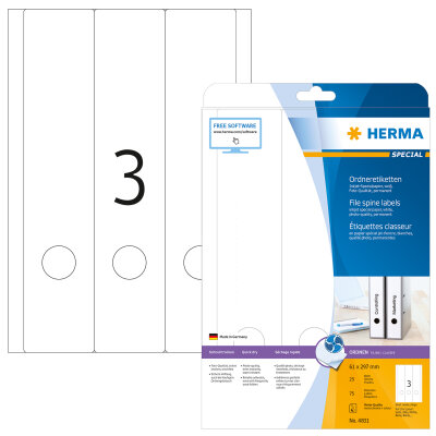 Herma ORDNERETIKETTEN INKJET A4 25 61x297