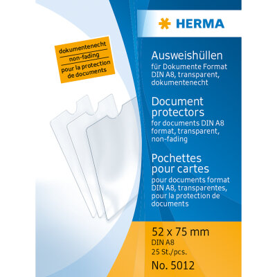 Herma Ausweishülle klappbar PP transparent 52 x 75 mm für Din A8