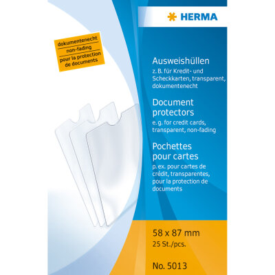 Herma Ausweishülle PP transparent 58 x 87 mm für z.B. Kredit- und Scheckkarten