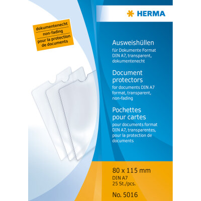 Herma Ausweishülle PP transparent 80 x 115 mm für Din A7