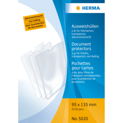 Herma Ausweishülle PP transparent 95 x 135 mm für z.B. Fahrkarten