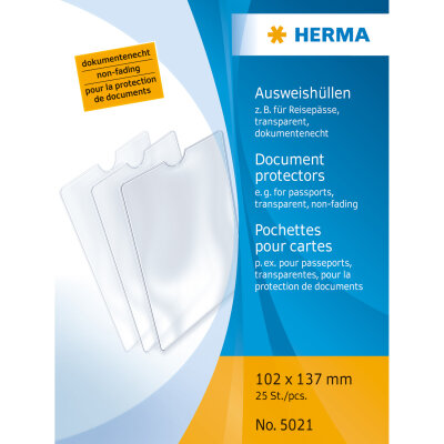 Herma Ausweishülle klappbar PP transparent 102 x 137 mm für z.B. Reisepässe