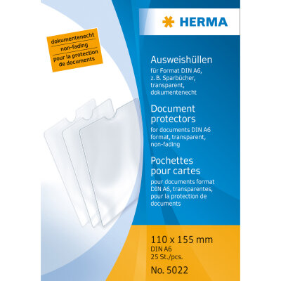 Herma Ausweishülle PP transparent 110 x 155 mm für Din A6