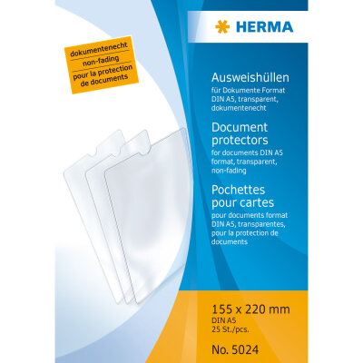 Herma Ausweishülle PP transparent 155 x 220 mm für Din A5