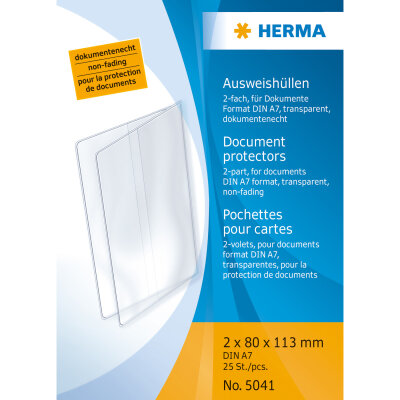 Herma Ausweishülle klappbar PP transparent 80 x 113 mm für Din A7