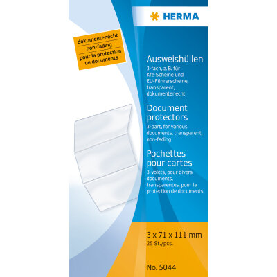 Herma Ausweishülle PP transparent 71 x 111 mm für KFZ-Scheine EU-Führerscheine