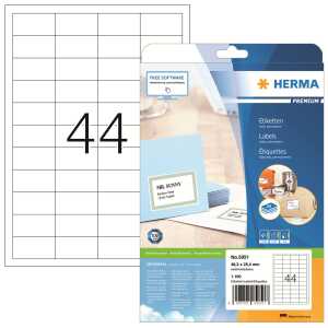 Herma Etiketten permanent 48,3 x 25,4 mm weiss PREMIUM 25 Bl 1100 Etik