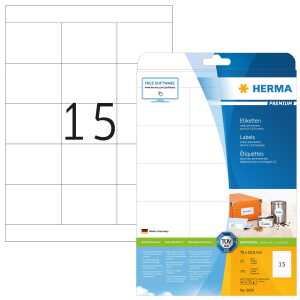 Herma Etiketten permanent 70 x 50,8 mm weiss PREMIUM 25 Bl 375 Etik.
